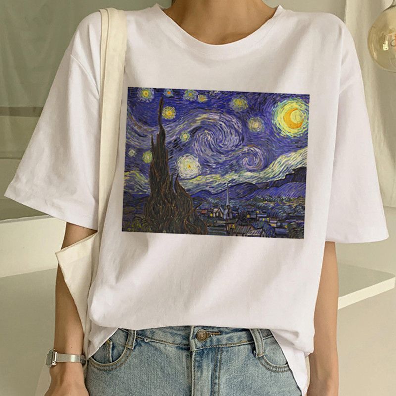 Van Gogh T Shirt Art Painting T Shirt Women