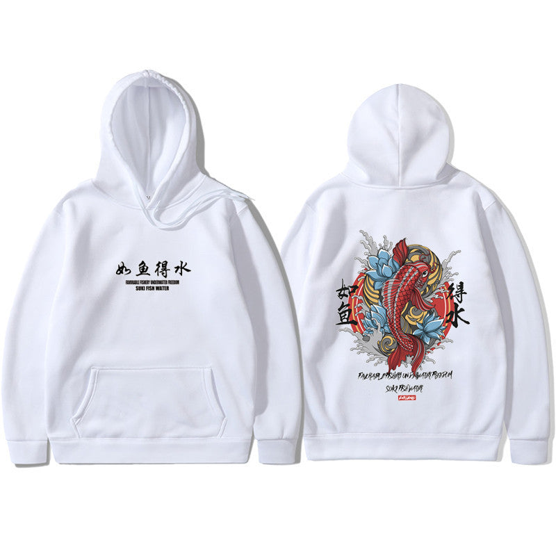 Mens Hip Hop Hoodie Ukiyoe Streetwear