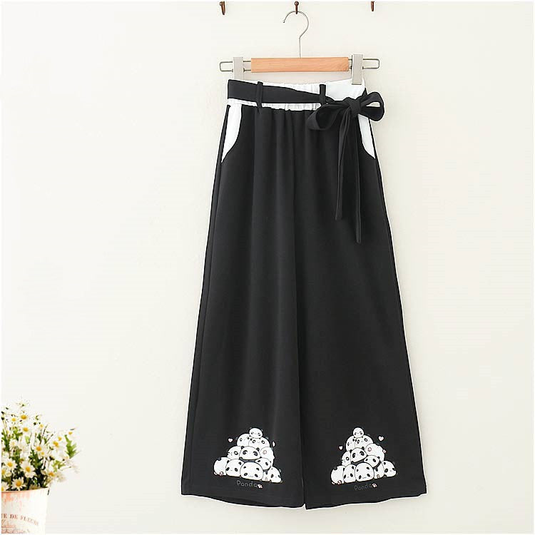 Casual Pants Nine-Point Pants Girl Loose Wild Wide-Leg Pants Women