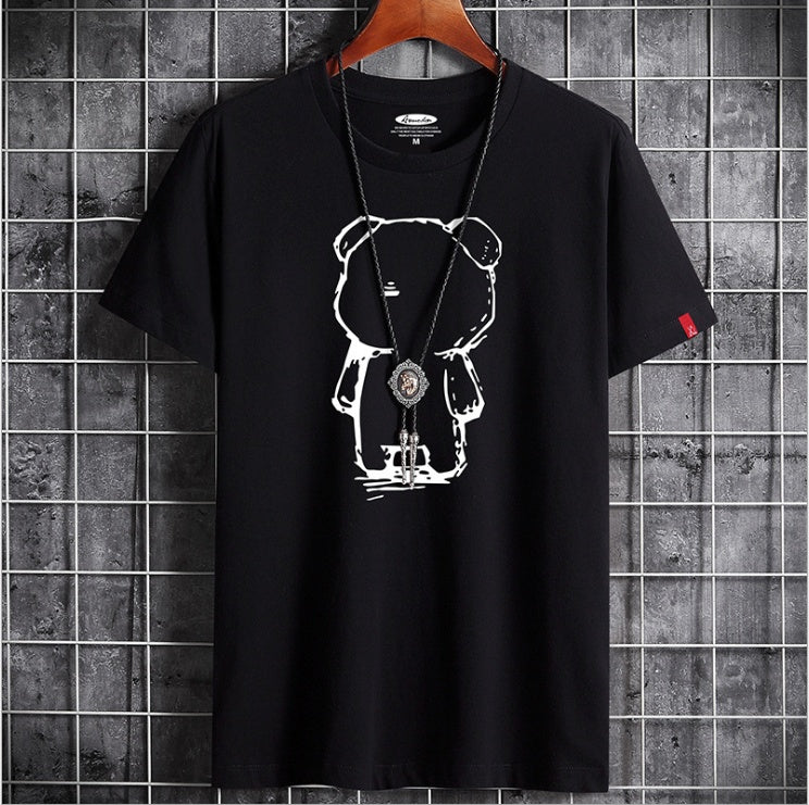 Mens Casual Bear Anime T Shirt