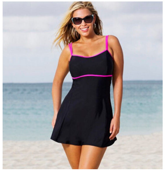 Women Plus Size Swim Dress Costume Swimsuit Skirted Swimwear