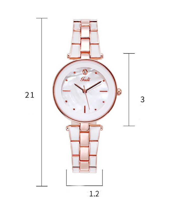 Ladies Watch Korean Style Trendy Student White Quartz