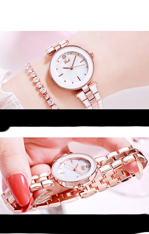 Ladies Watch Korean Style Trendy Student White Quartz