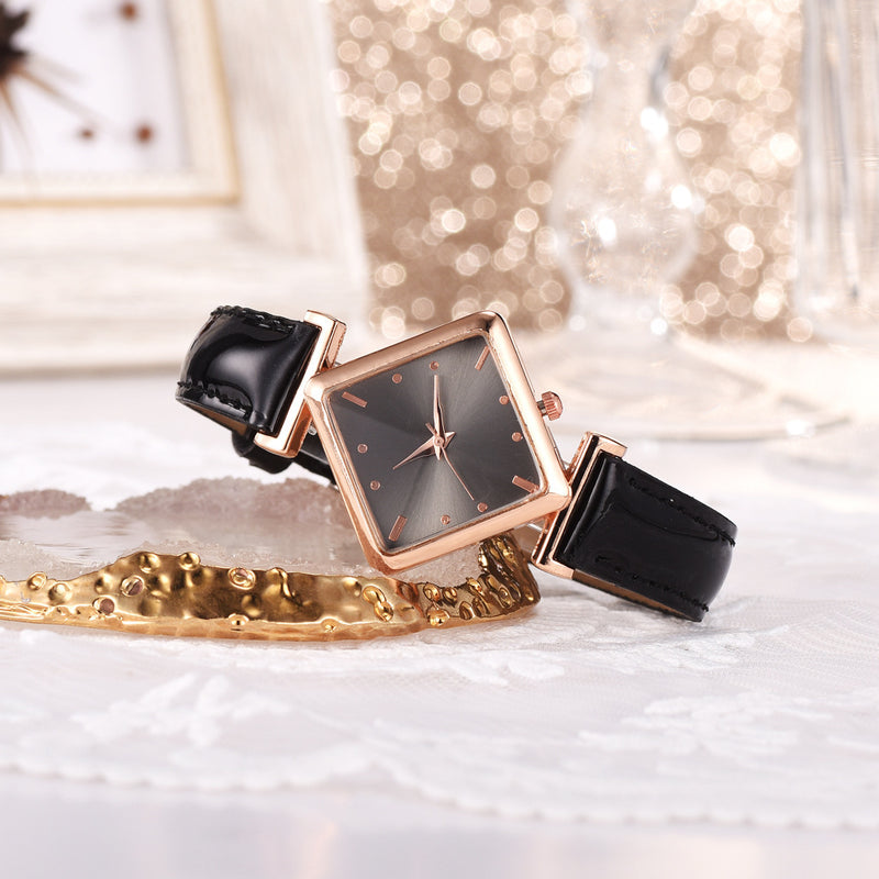 Square head quartz watch set