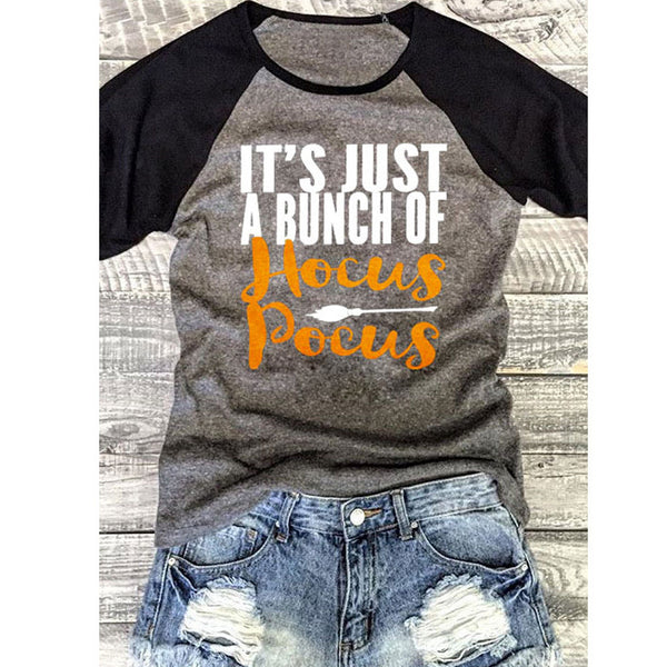 Women t-shirt letter printing graphic tees shirt it's just a bunch of hocus pocus womens cute summer female tee tshirts