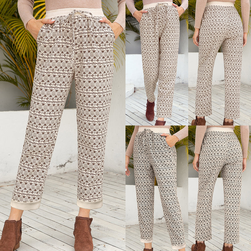 Ladies Print Lace Casual Pants Loose Pants Women