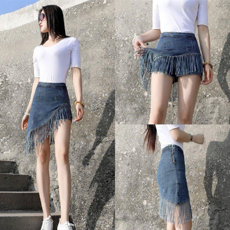 Fashion New Tassel Denim Skirt For Women