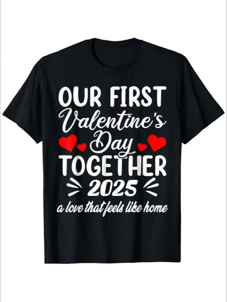 Love Valentine'S Day T-Shirt,   Couple T-Shirt, Couple Christmas, Fashion Casual T-Shirt, Short-Sleeved T-Shirt