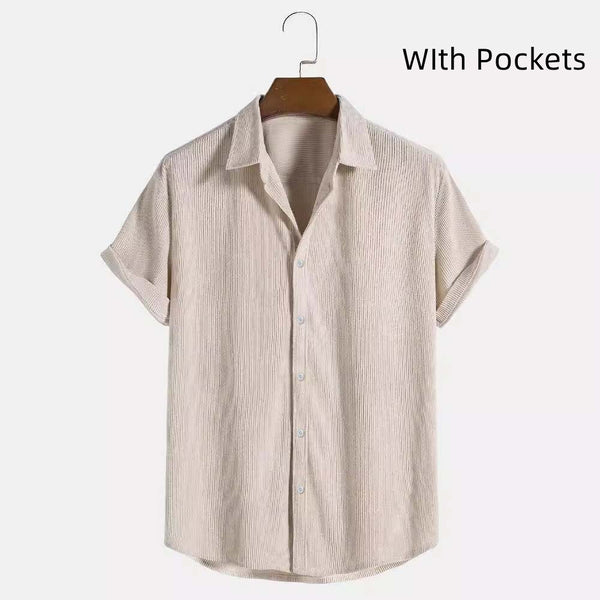 Mens Fashion Casual Solid Color Shirt