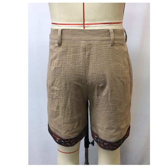 Summer Retro Ethnic Casual Shorts Outdoor Style