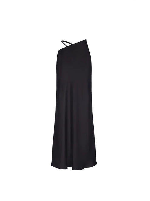 Solid Color Hollow-out Bodycon Maxi Skirt