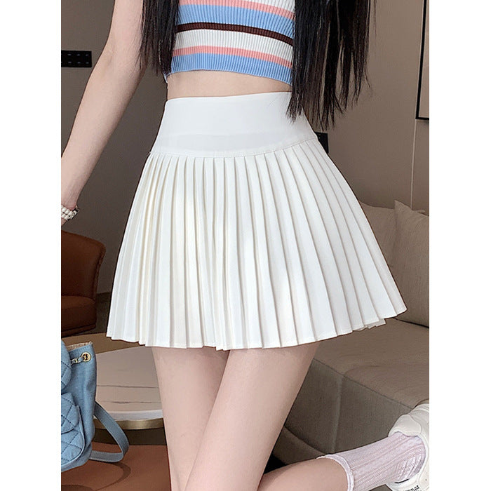 Hot Girl High Waist College Style White Jk Pleated Skirt Female