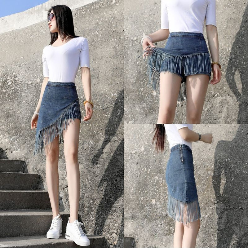 Fashion New Tassel Denim Skirt For Women