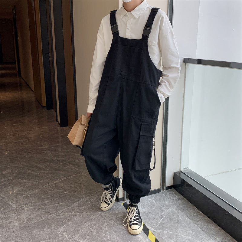 Retro Casual Suspenders Pants Men