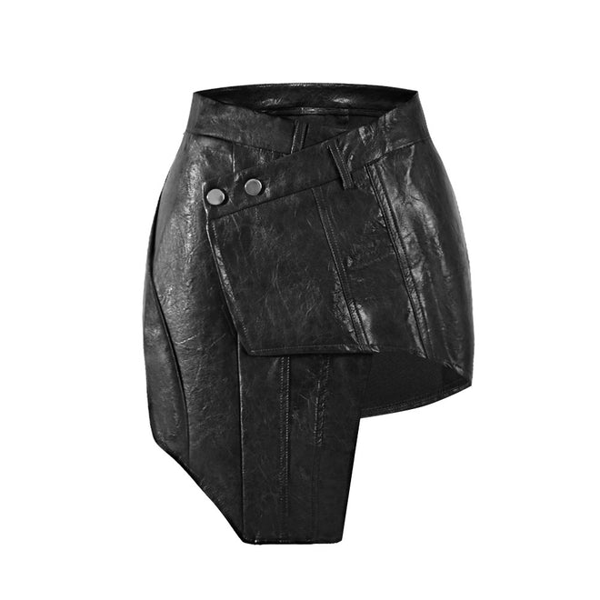 Fashion Personality PU Leather Skirt Wrapped Skirt Women