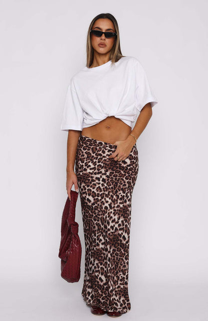 Women's Fashion Leopard Print Sheath Skirt