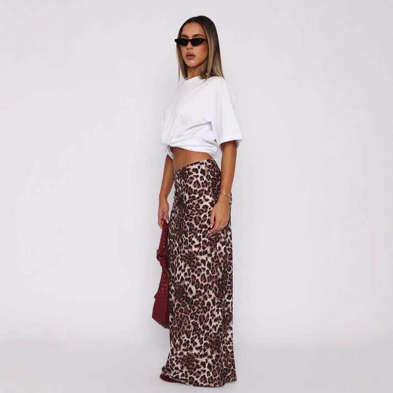 Women's Fashion Leopard Print Sheath Skirt